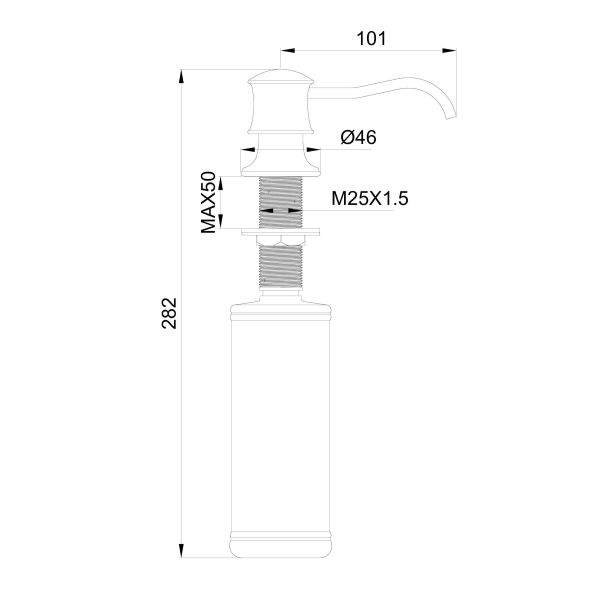 Дозатор для мыла Wonzon & Woghand WW-88SD03-BN брашированный никель