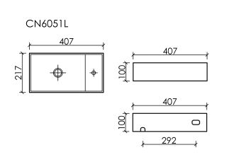 Раковина подвесная Ceramicanova Элемент (Element) CN6051LMB 41 см чёрный матовый