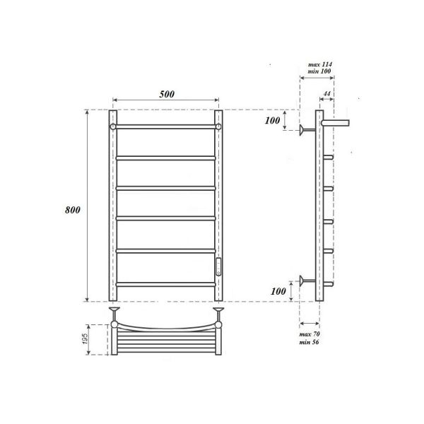 Полотенцесушитель электрический Point Афина PN04858PW 50x80 см белый