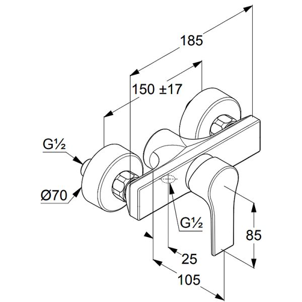 Смеситель для душа Kludi Zenta SL 488703965 Черный матовый