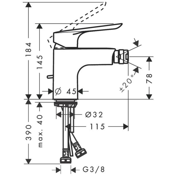 Смеситель Hansgrohe Logis E для биде 71232000