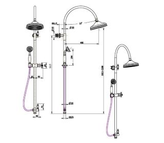 Душевая стойка Boheme MEDICI с кристаллами SW бронза