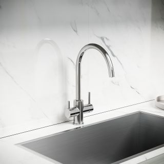 Смеситель для кухни Sancos Тапер (Taper) SC4012BN с краном для фильтра брашированный никель