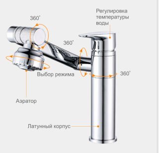 Смеситель для кухни/раковины Fashun A4017-7 чёрный