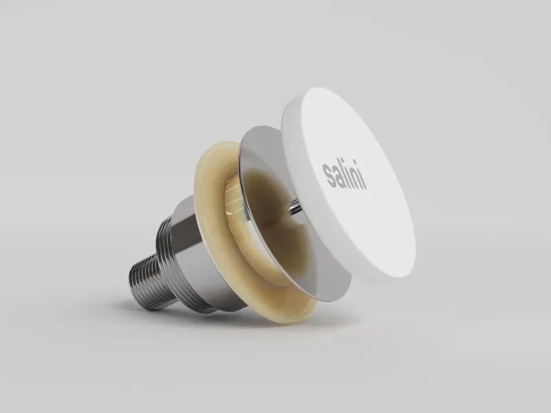 Донный клапан для ванны Salini S-Sense 15221WG D 402 белый глянцевый Донный клапан для ванны Salini S-Sense 15221WG D 402 белый глянцевый
