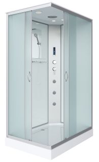 Душевая кабина Niagara NG-43085-14QF с гидромассажем 100x80см серебро/матовое