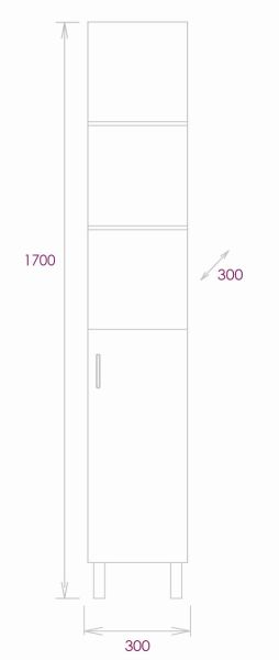 Пенал напольный Onika Тимбер 403067 30см серый матовый/дуб сонома