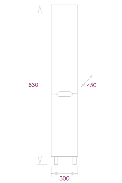 Пенал напольный Onika Айленд 403081 30см белый