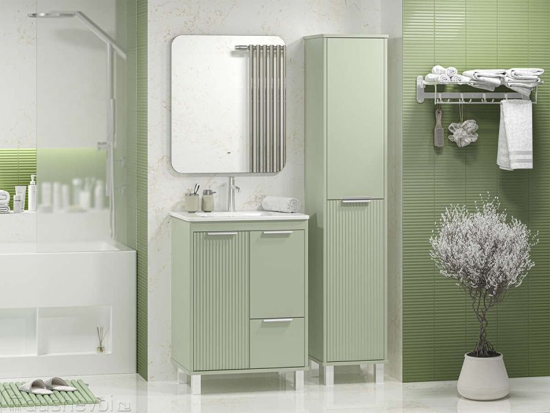 Шкаф - пенал Brevita Risacca Crema 35 см RIS-05035-084П зеленый