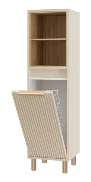 Шкаф - пенал Brevita Enfida 35 ENF-05035-020БК с бельевой корзиной универсальный бежевый