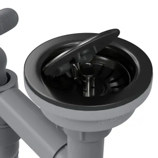 Сифон для одночашевой кухонной мойки с выпуском Reflexion Arno RX3001BL оружейная сталь