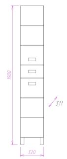Пенал напольный Onika Балтика 403214 32см белый Пенал напольный Onika Балтика 403214 32см белый