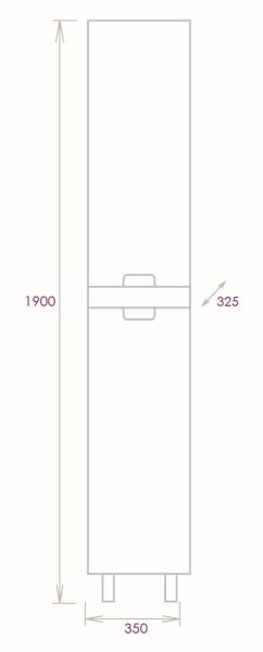 Пенал напольный Onika Харпер 403567 35см белый/кастелло