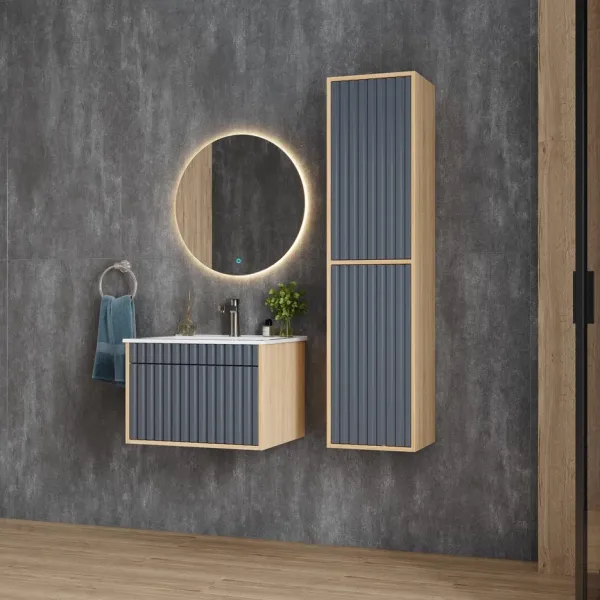 Пенал подвесной Onika Дайлер 403569 35см графит/дуб сонома