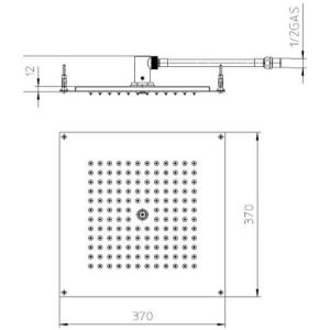Верхний душ Bossini Dream Flat H38381.030 37 см хром