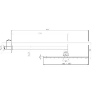 Верхний душ Bossini MatBlack H69598H.073 47 см чёрный матовый