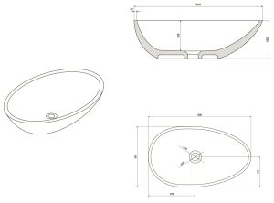 Накладная раковина NT Bagno Napoli NT404 60см белый матовый