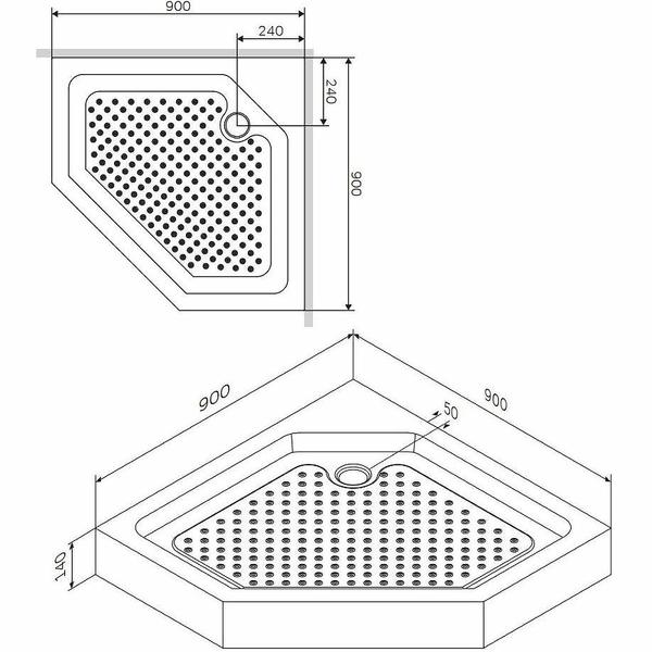 Поддон для душа AM.PM Gem 90х90 W90T-405-090WT Белый