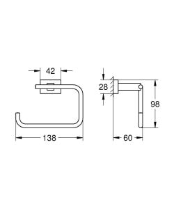 Держатель для туалетной бумаги Grohe Essentials Cube 40507001 хром