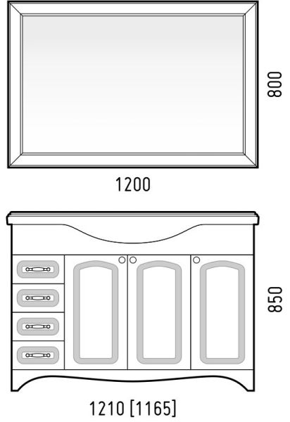 Зеркало с подсветкой Corozo Классика 120см белый SD-00000815