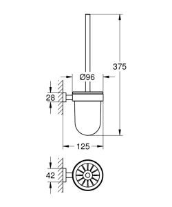 Tуалетный ершик Grohe Essentials Cube 40513001 хром