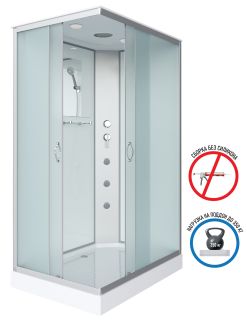 Душевая кабина Niagara NG-43285-14QG с гидромассажем 120x80см серебро/матовое