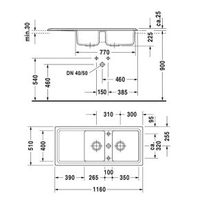 Мойка кухонная Duravit Cassia 7513110800 черная 116 см