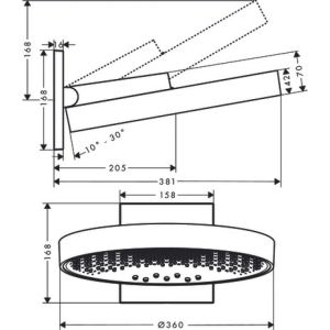 Верхний душ Hansgrohe Rainfinity 360 3jet 26234990
