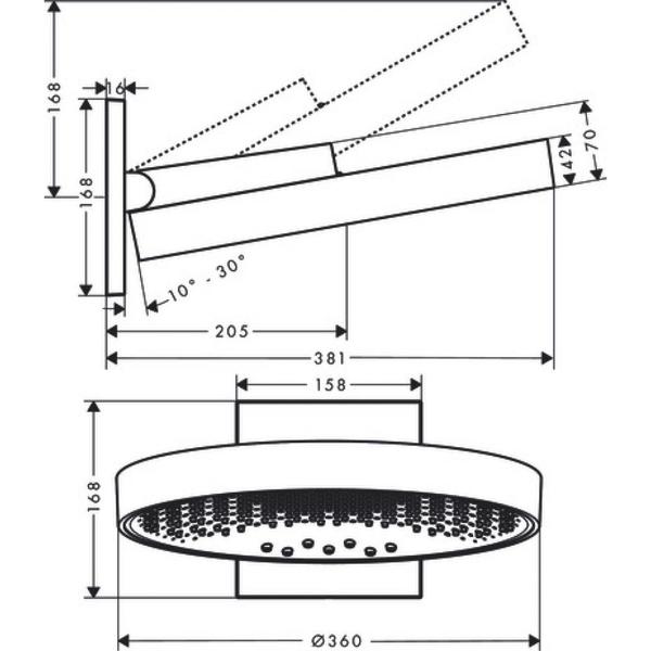 Верхний душ Hansgrohe Rainfinity 360 3jet 26234990