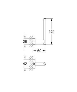 Держатель для запасного рулона туалетной бумаги Grohe Essentials Cube 40623001 хром