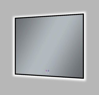 Зеркало Grossman Pragma-норма Black 90 1890802 с подсветкой цвет Черный с сенсорным выключателем и подогревом