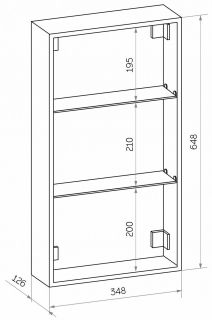 Зеркало-шкаф с подсветкой Art&Max Techno правый 35см чёрный матовый AM-Tec-350-650-1D-R-DS-F-Nero Зеркало-шкаф с подсветкой Art&Max Techno правый 35см чёрный матовый AM-Tec-350-650-1D-R-DS-F-Nero