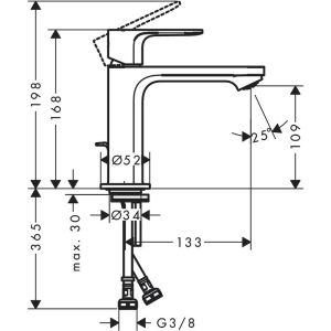 Смеситель для раковины Hansgrohe Rebris E 72560670 чёрный матовый