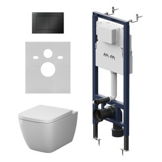 Комплект Am.Pm Gem IS130238.901901  инсталляция MasterFit с подвесным унитазом Aquaspin и клавишей