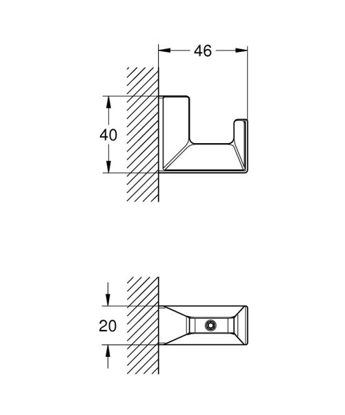 Крючок Grohe Selection Cube 40782000 хром