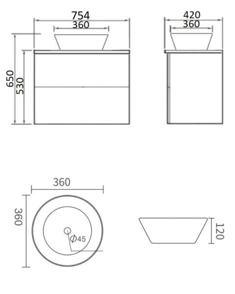 Orange Otto Ot-75TuMDF+B08-360W тумба с раковиной