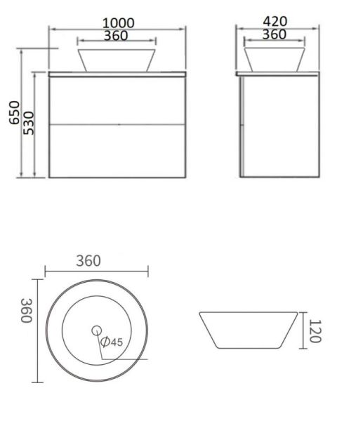 Orange Otto Ot-100TuWOOD+B08-360W тумба с раковиной