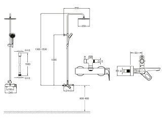 Душевая стойка Jacob Delafon Aleo 2.0 E26809-CP Душевая стойка Jacob Delafon Aleo 2.0 E26809-CP