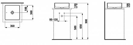 Раковина Laufen LIVING 8.1143.3.000.112.1 36х36
