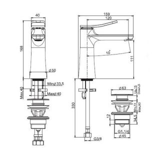 Смеситель для раковины Carlo Frattini Flo F3801SN никель брашированный