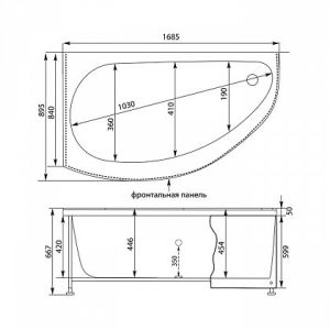 Панель фронтальная Aquanet Augusta 170 черная