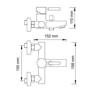 Wasserkraft Main 4101 Смеситель для ванны с коротким изливом Wasserkraft Main 4101 Смеситель для ванны с коротким изливом