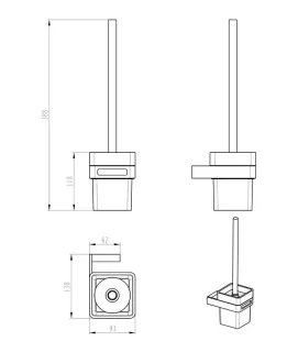 Ёршик для унитаза Boheme Q 10954-NB брашированный никель