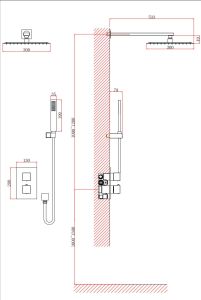 Душевая система D&K Bayern.Liszt DA2515706A04 с термостатом серый графит