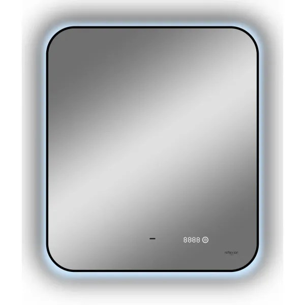 Зеркало Reflexion Black View RF4002BV с фоновой подсветкой бесконтактным сенсором черной окантовкой 60х70