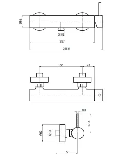 Смеситель для душа AQUAme Siena AQM6213BG золото брашированное