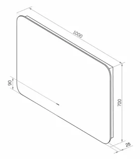 Зеркало с подсветкой Sintesi Salerno SIN-SPEC-SALERNO-100 с подогревом бесконтактный сенсор 100см Зеркало с подсветкой Sintesi Salerno SIN-SPEC-SALERNO-100 с подогревом бесконтактный сенсор 100см