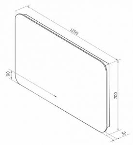 Зеркало с подсветкой Sintesi Salerno SIN-SPEC-SALERNO-120 с подогревом бесконтактный сенсор 120см