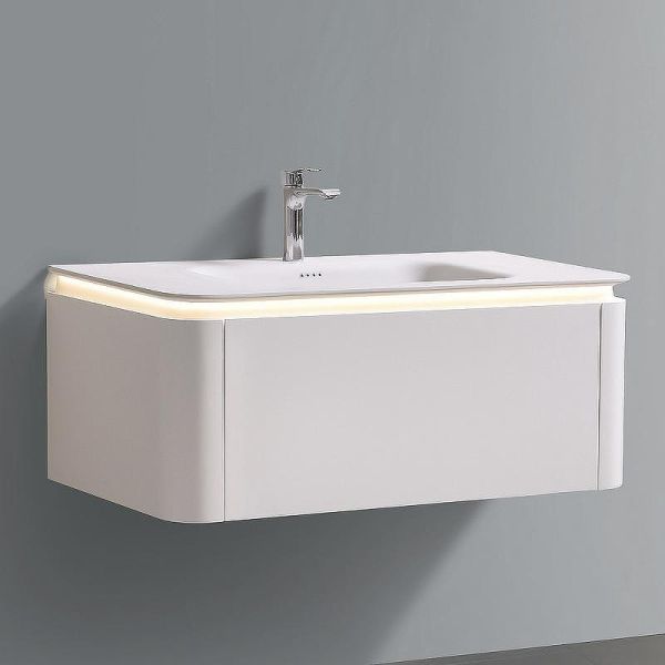 Тумба с раковиной Black&White Universe 9251000Р03 100 см молочный белый матовый