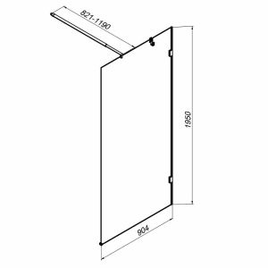 Душевая перегородка AM.PM X-Joy 90 W94WI-90-F1-BTE профиль Черный стекло прозрачное